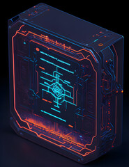 AI Künstliche Intelligenz ein blau leuchtender Chip