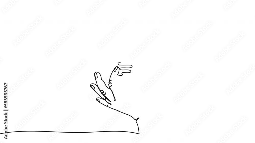 Poster continuous one line drawing of hand holding electric light bulb. concept of idea emergence or genera