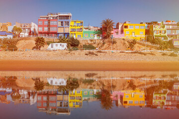 Obraz premium Aghroud small village with colourful fishermen