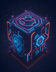 AI Künstliche Intelligenz ein blau leuchtender Chip