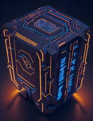 AI Künstliche Intelligenz ein blau leuchtender Chip