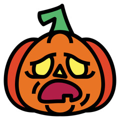 pumpkin filled outline icon style