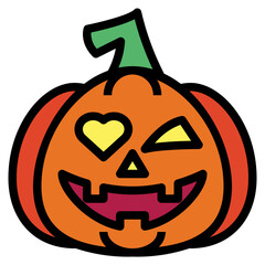 pumpkin filled outline icon style