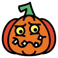 pumpkin filled outline icon style