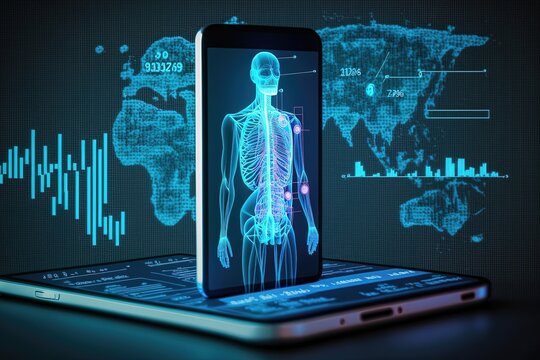 Using Their Smartphone To Study Medicine, With Various Medical Apps And Resources Visible On The Screen. Generative AI