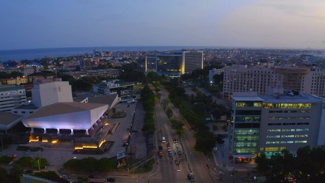 City centre of business capital in Accra Ghana at night 4