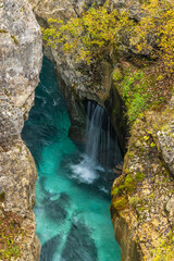 Fototapeta na wymiar Great Soca Gorge (Velika korita Soce), Triglavski national park, Slovenia