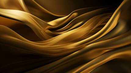 abstract Golden Silk Waves Background