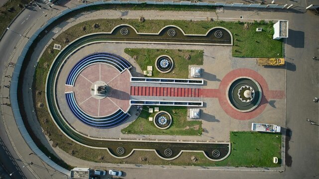 Aerial shot of the Kwame Nkrumah park in Ghana, Africa