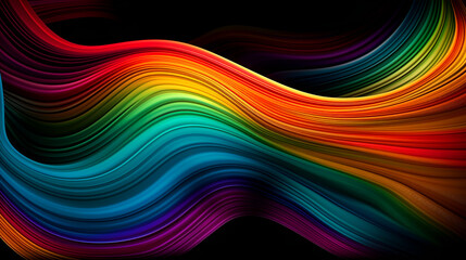 Rainbow Wavy multi-color Satin Background