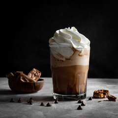 Chocolate milkshake with whipped cream