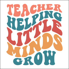 Teacher helping little minds grow Retro Svg