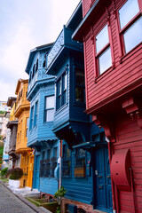 Old wooden colorful houses in Kuzguncuk district,Istanbul, Turkey.