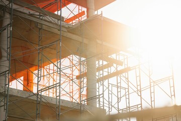 Closeup view of a construction site in New York