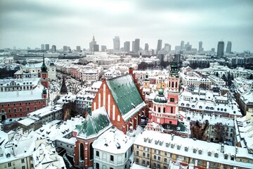 Winter old town in Warsaw