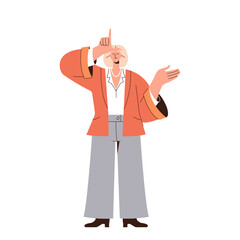 Frustrated young woman loser touching hand feeling tired and absolutely stressed isolated on white