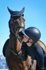 Obraz premium Reiterin mit Reitpony