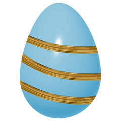 Blue with Gold Glitter 3D Easter Egg