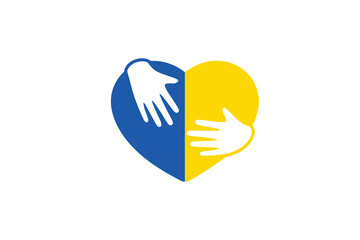 Obraz premium Ukrainian flag in the shape of a heart.