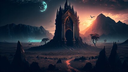 church at night