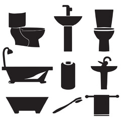 set of bathroom icons