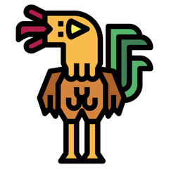 chicken filled outline icon style
