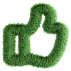 Green fluffy 3D like icon