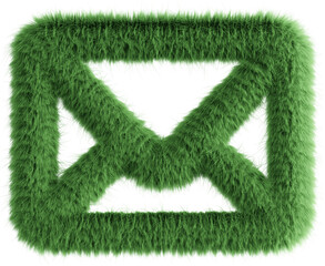 Green fluffy 3D email icon