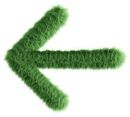 Green fluffy 3D arrow left icon