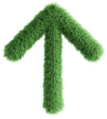 Green fluffy 3D arrow top icon