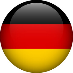 Germany flag button. Emblem of Germany. Vector flag, symbol. Colors and proportion correctly.