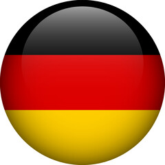 Germany flag button. Emblem of Germany. Vector flag, symbol. Colors and proportion correctly.