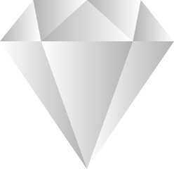 White Diamond 3d Isolated Illustration in Transparent Background