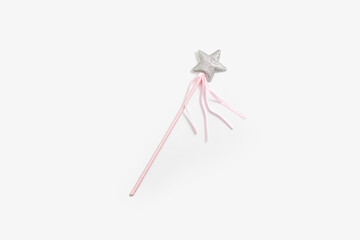 Magic wand on a white background. Top view, flat lay