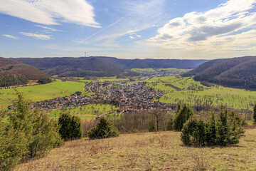 Panorama-Aussicht vom Haarberg auf Reichenbach im Täle im Filstal