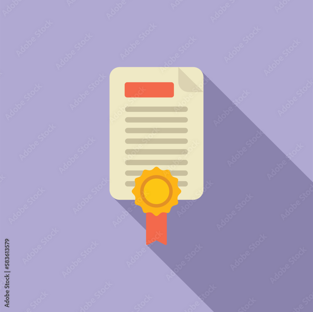 Poster report certificate icon flat vector. document computer. chart data
