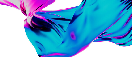 3d wave - blue and pink cromo background