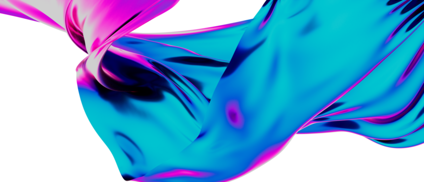 3d wave - blue and pink cromo background