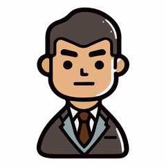 Positive face business man upper body icon vector illustration