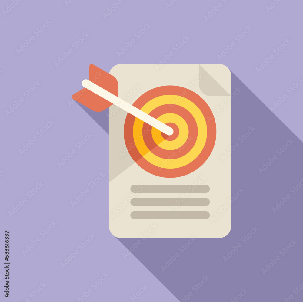 Poster business report target icon flat vector. data document. chart graph