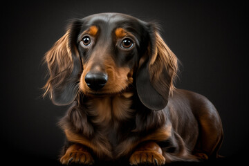 Capturing the Charm and Confidence of Dachshund Dogs: Striking Image on a Dark Background