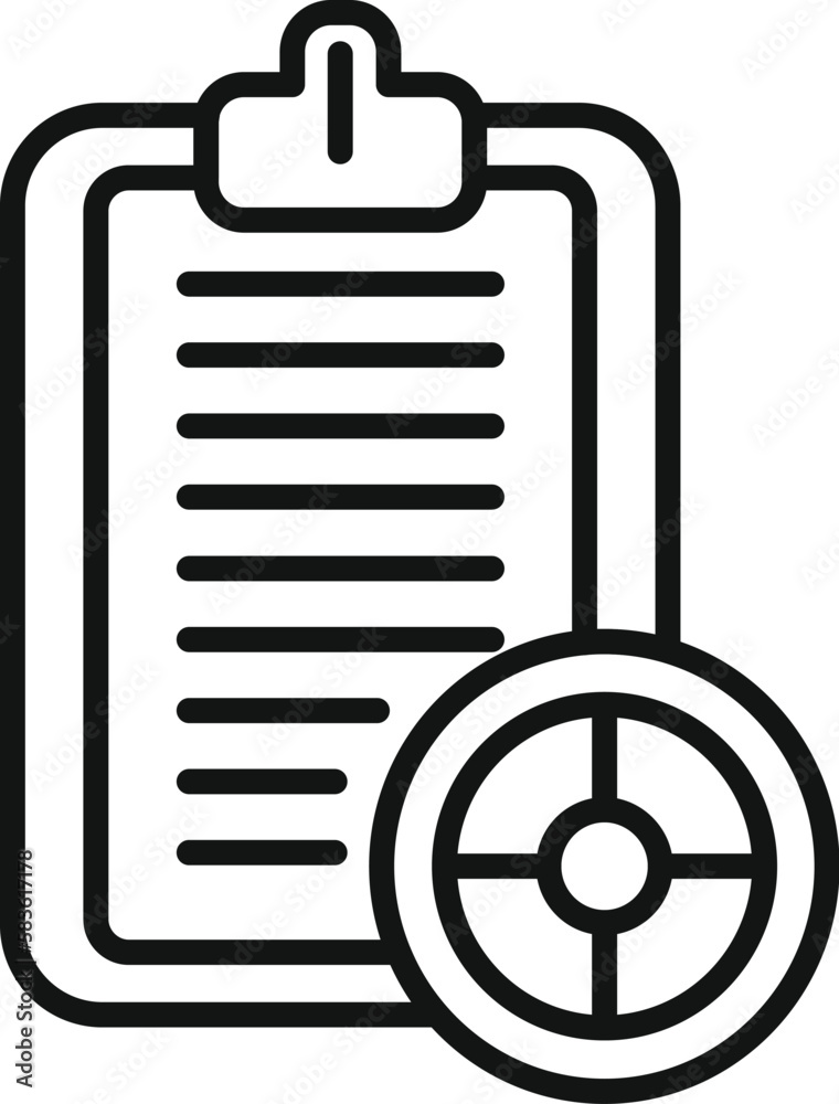 Poster pie chart report icon outline vector. document data. finance file