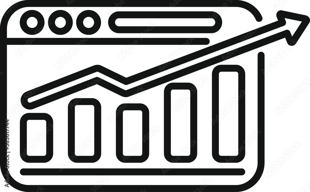 Poster web report icon outline vector. chart data. finance file