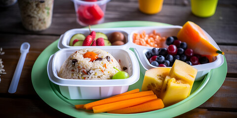 Concept for nutritious meals: A bundle of nutritious meals for kids. - Generative AI