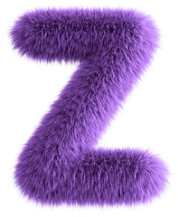Purple 3D Fluffy Letter Z