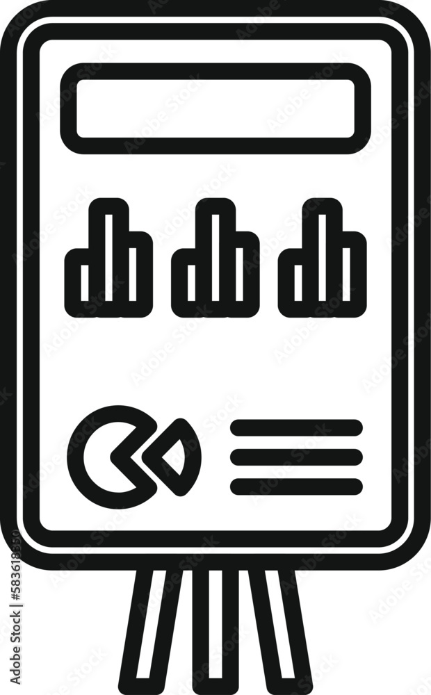 Wall mural banner graph icon outline vector. business document. chart data