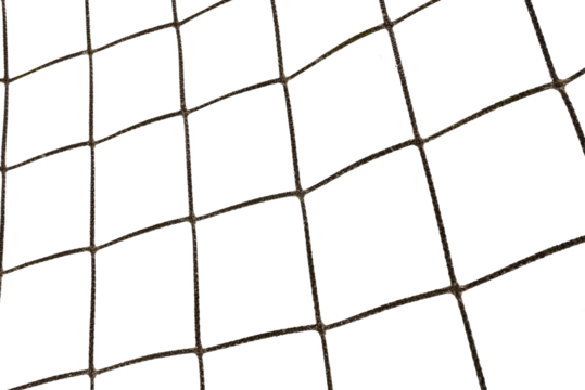 Football or tennis net. Rope mesh on a white background close-up