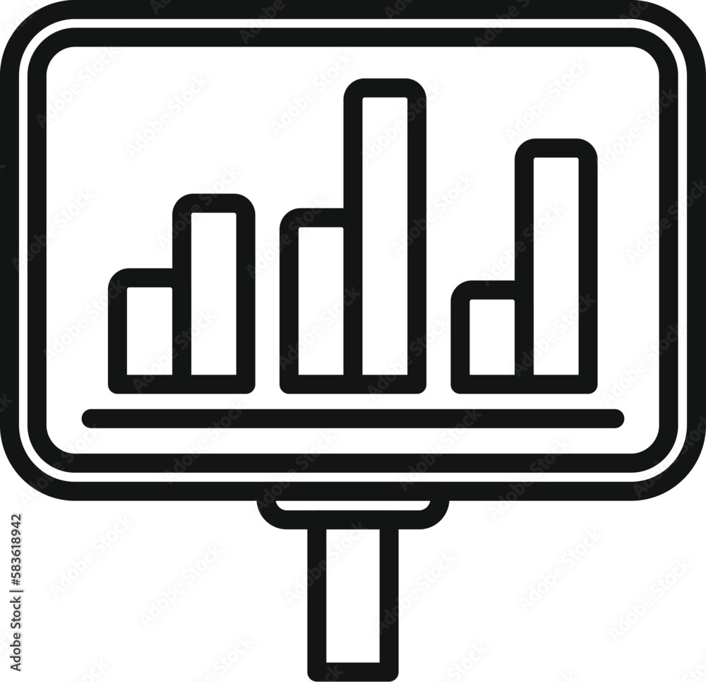 Poster finance graph icon outline vector. report document. chart data