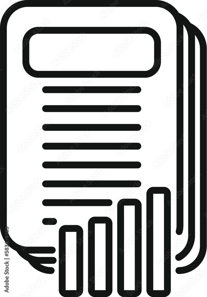 Poster online list report icon outline vector. business computer. data chart
