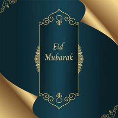 vector elegant ramadan kareem eid mubarak  gold luxurious islamic arabic festival card template,
